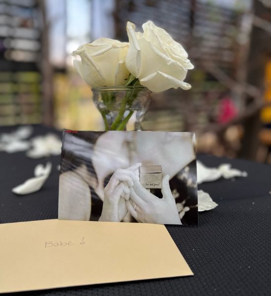 Celebration setup among the vines